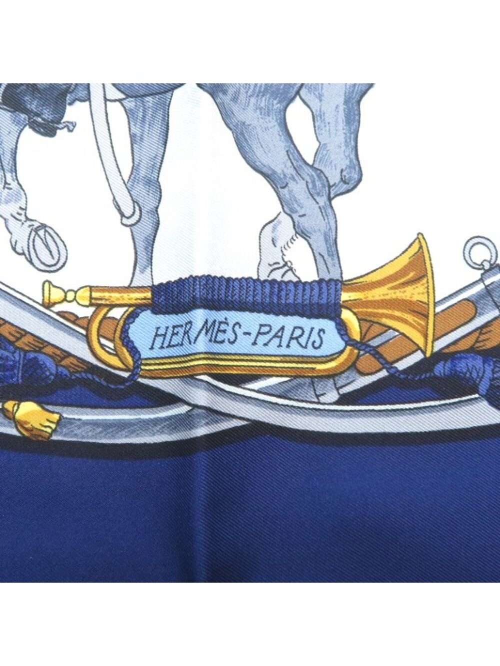 Hermes Scarf Silk Blue - Picture 8 of 9